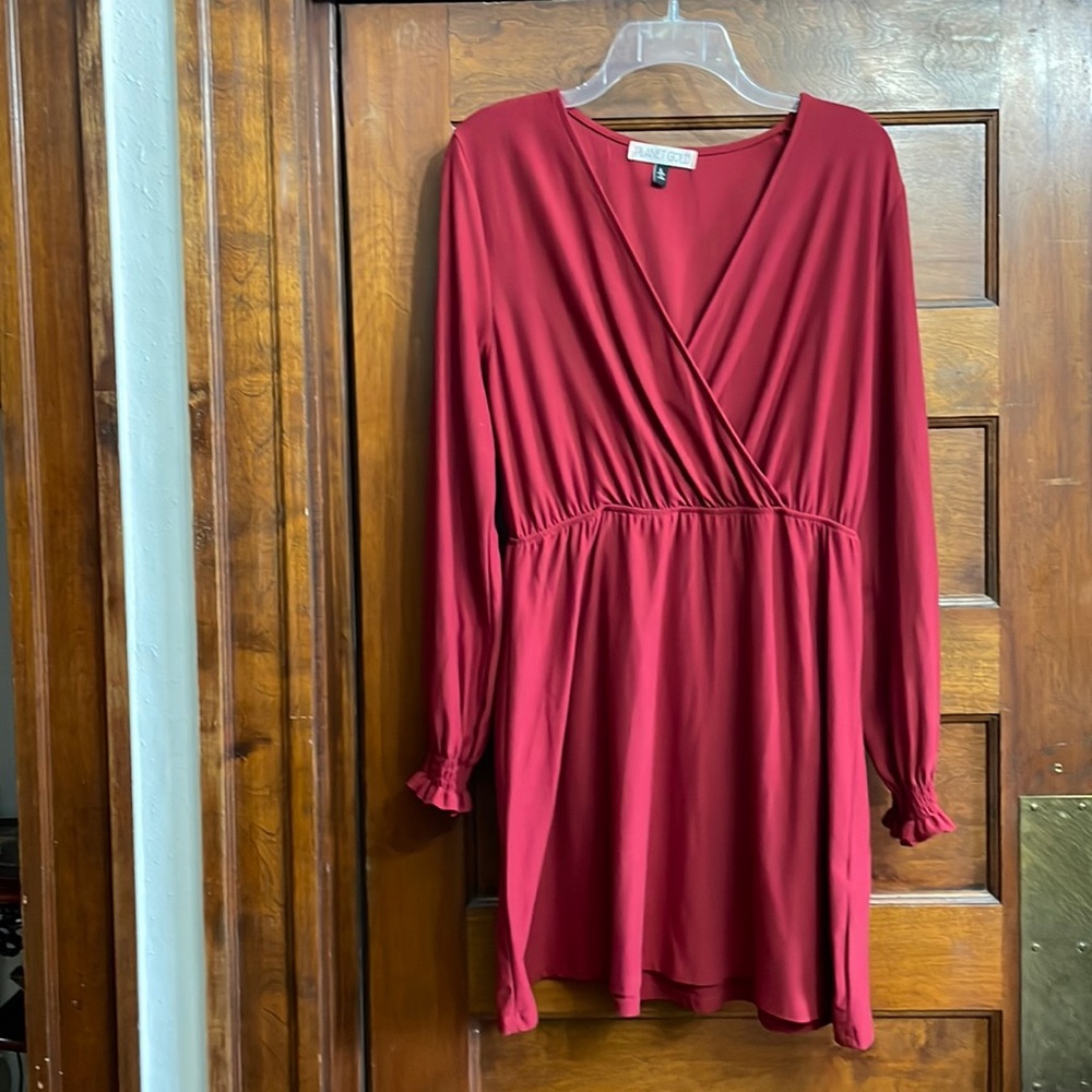 Red soft dress has a lot of stretch